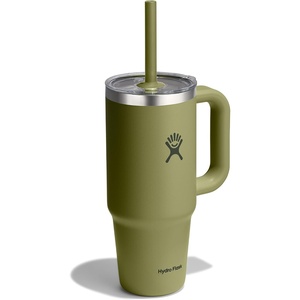 image:imageHydro Flask 24 Oz Travel Tumbler with Handle Clear Lid and Straw  Insulated Stainless Steel in 24 Oz Palmer GreenPALMER GREEN