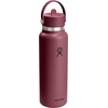 image:imageHydro Flask Water Bottle  Insulated Stainless Steel  Wide Mouth Flex Straw Lid Non Spill Leakproof and Refillable in 32 Oz Deep TealBurgundy