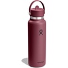 image:imageHydro Flask Water Bottle  Insulated Stainless Steel  Wide Mouth Flex Straw Lid Non Spill Leakproof and Refillable in 32 Oz Deep TealBurgundy