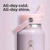 image:imageHydro Flask Water Bottle  Insulated Stainless Steel  Wide Mouth Flex Straw Lid Non Spill Leakproof and Refillable in 32 Oz Deep TealGLIMMER BLUE