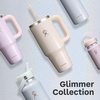 image:imageHydro Flask Water Bottle  Insulated Stainless Steel  Wide Mouth Flex Straw Lid Non Spill Leakproof and Refillable in 32 Oz Deep TealGLIMMER CREAM
