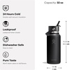 image:imageHydro Flask Water Bottle  Insulated Stainless Steel  Wide Mouth Flex Straw Lid Non Spill Leakproof and Refillable in 32 Oz Deep TealMERMAID GREEN