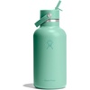 image:imageHydro Flask Water Bottle  Insulated Stainless Steel  Wide Mouth Flex Straw Lid Non Spill Leakproof and Refillable in 32 Oz Deep TealMERMAID GREEN