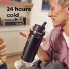 image:imageHydro Flask Water Bottle  Insulated Stainless Steel  Wide Mouth Flex Straw Lid Non Spill Leakproof and Refillable in 32 Oz Deep TealMERMAID GREEN