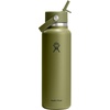 image:imageHydro Flask Water Bottle  Insulated Stainless Steel  Wide Mouth Flex Straw Lid Non Spill Leakproof and Refillable in 32 Oz Deep TealPALMER GREEN