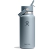image:imageHydro Flask Water Bottle  Insulated Stainless Steel  Wide Mouth Flex Straw Lid Non Spill Leakproof and Refillable in 32 Oz Deep TealSHALE GRAY
