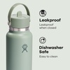 image:imageHydro Flask Water Bottle  Insulated Stainless Steel  Wide Mouth Flex Straw Lid Non Spill Leakproof and Refillable in 32 Oz Deep TealTONAL AGAVE