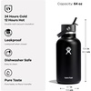 image:imageHydro Flask Water Bottle  Insulated Stainless Steel  Wide Mouth Flex Straw Lid Non Spill Leakproof and Refillable in 32 Oz Deep TealTONAL AGAVE