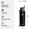 image:imageHydro Flask Water Bottle  Insulated Stainless Steel  Wide Mouth Flex Straw Lid Non Spill Leakproof and Refillable in 32 Oz Deep TealTONAL AGAVE