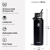 image:imageHydro Flask Water Bottle  Insulated Stainless Steel  Wide Mouth Flex Straw Lid Non Spill Leakproof and Refillable in 32 Oz Deep TealTONAL OAT
