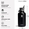 image:imageHydro Flask Water Bottle  Insulated Stainless Steel  Wide Mouth Flex Straw Lid Non Spill Leakproof and Refillable in 32 Oz Deep TealTONAL OAT