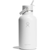 image:imageHydro Flask Water Bottle  Insulated Stainless Steel  Wide Mouth Flex Straw Lid Non Spill Leakproof and Refillable in 32 Oz Deep TealTONAL WHITE