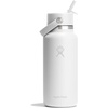 image:imageHydro Flask Water Bottle  Insulated Stainless Steel  Wide Mouth Flex Straw Lid Non Spill Leakproof and Refillable in 32 Oz Deep TealTONAL WHITE