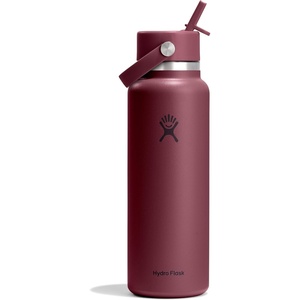image:imageHydro Flask Water Bottle  Insulated Stainless Steel  Wide Mouth Flex Straw Lid Non Spill Leakproof and Refillable in 32 Oz Deep TealBurgundy